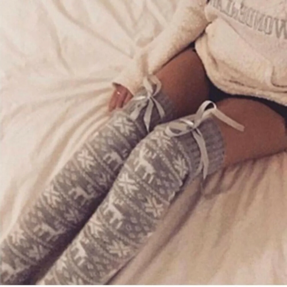 Cozy Knit Leg Warmers NWT | Snowflake Winter Over-the-Knee Warmers